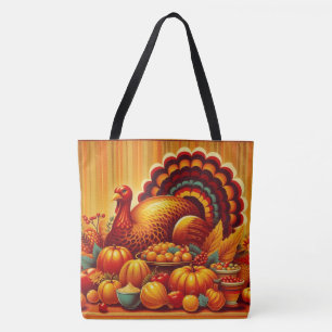 classic/vintage Thanksgiving Turkey Tote Bag