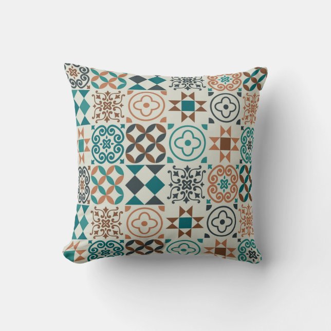 Classic Vintage Tile Pattern Cushion (Front)