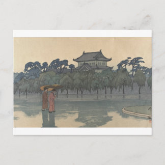 Classic Vintage Ukiyo-e Japanese Rainy Scenery Art Postcard