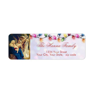 Classic Vintage Virgin Mary & Angels Holiday Return Address Label