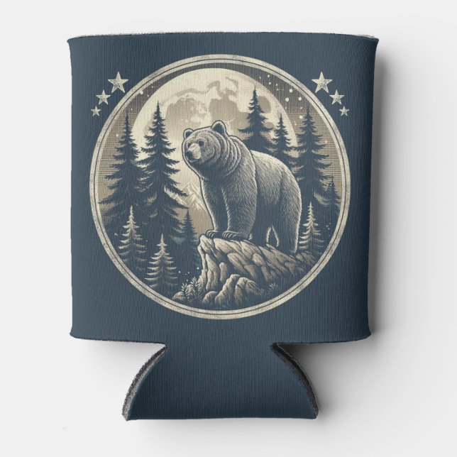 Classic/vintage wilderness bear can cooler (Front)