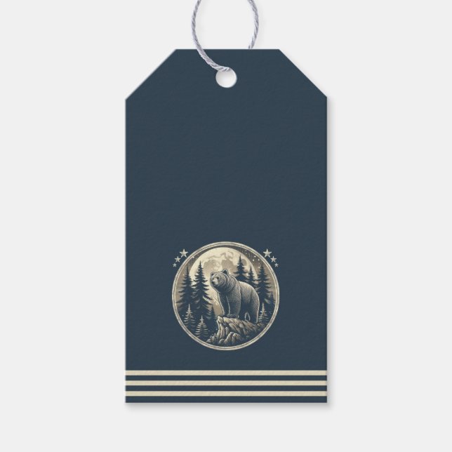 Classic/vintage wilderness bear gift tags (Front)