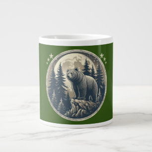 Classic/vintage wilderness bear large coffee mug