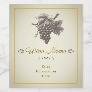 Classic Vintage Wine Label With Yellow
