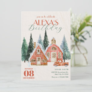 Classic Vintage winter wonderland birthday Invitation