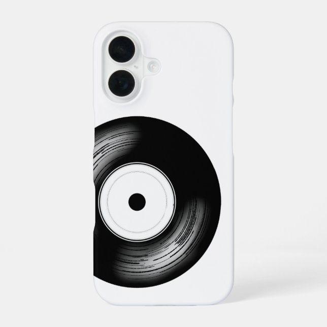 Classic Vinyl Disc iPhone 16 Case (Back)
