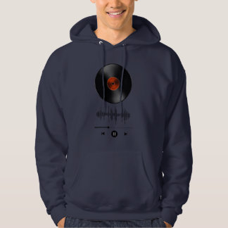 Classic Vinyl Record Soundwave Minimalist Streetwe Hoodie