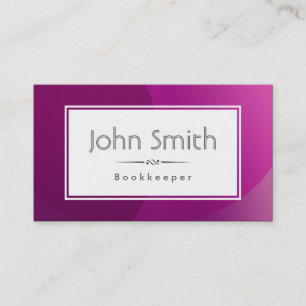 Classic Violet Background Bookkeeper Business Card