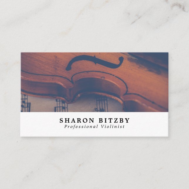Classic Violin, Professional Violinist Business Card (Front)