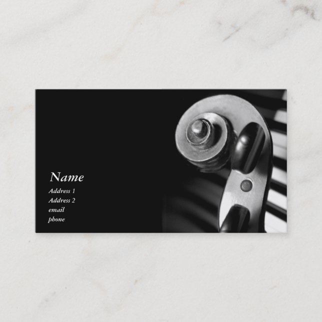 Classic Violin / Viola Scroll Business Card (Front)
