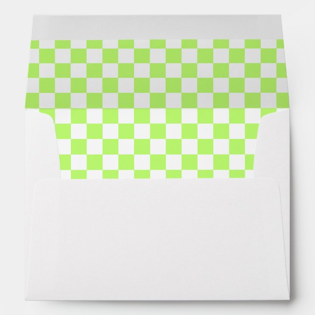 Classic visual lime checkerboard  envelope (Back (Bottom))