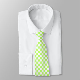 Classic visual lime chequerboard tie