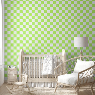 Classic visual lime chequerboard wallpaper