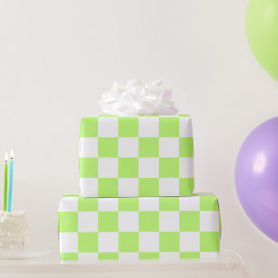 Classic visual lime chequerboard wrapping paper