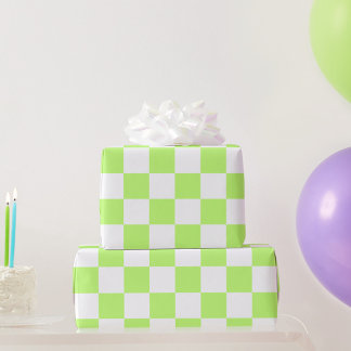 Classic visual lime chequerboard wrapping paper