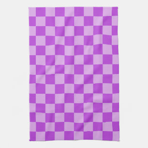 Classic visual magenta checkerboard kitchen towel