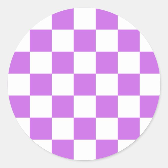 Classic visual magenta checkerboard  round sticker (Front)