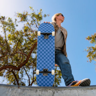 Classic visual magenta checkerboard skateboard
