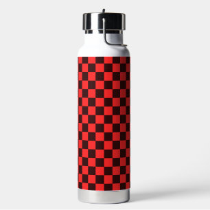 Classic visual magenta checkerboard water bottle