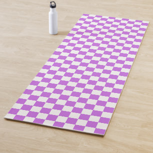 Classic visual magenta checkerboard yoga mat
