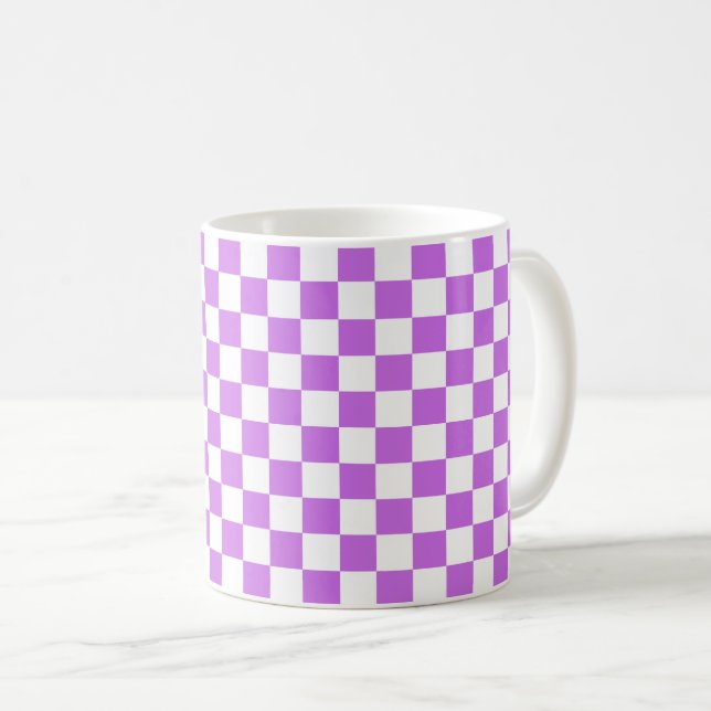 Classic visual magenta chequerboard  coffee mug (Front Right)