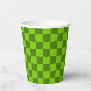 Classic visual magenta chequerboard paper cups
