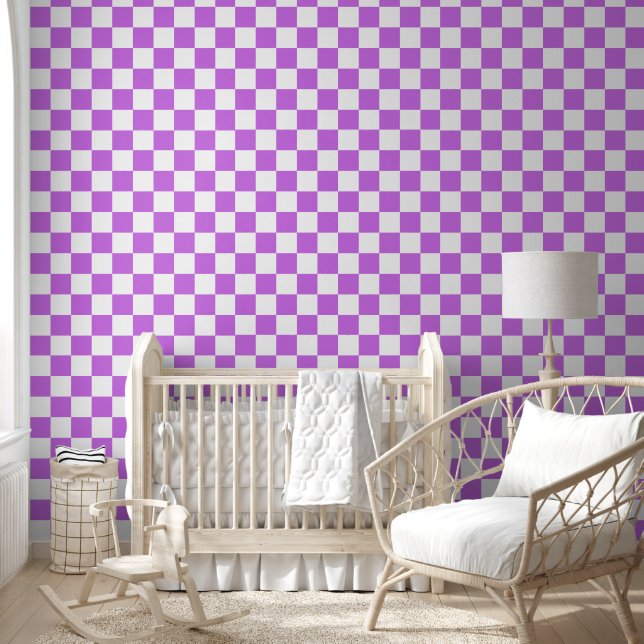 Classic visual magenta chequerboard  wallpaper (Kids)