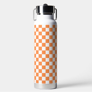 Classic visual orange checkerboard water bottle
