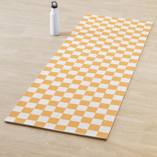 Classic visual peach checkerboard  yoga mat
