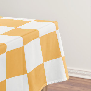 Classic visual peach chequerboard tablecloth