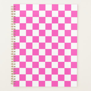 Classic visual pink checkerboard planner