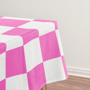 Classic visual pink chequerboard tablecloth