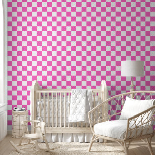Classic visual pink chequerboard  wallpaper