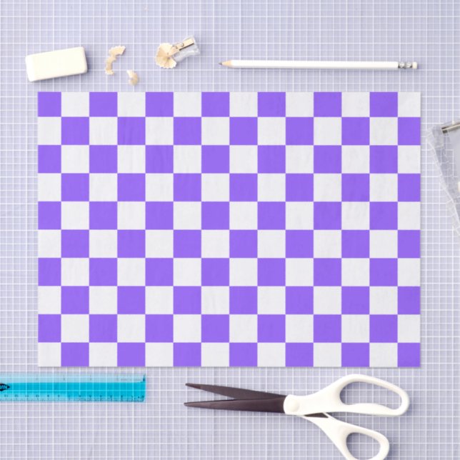 Classic visual purple checkerboard  tissue paper (Craft)