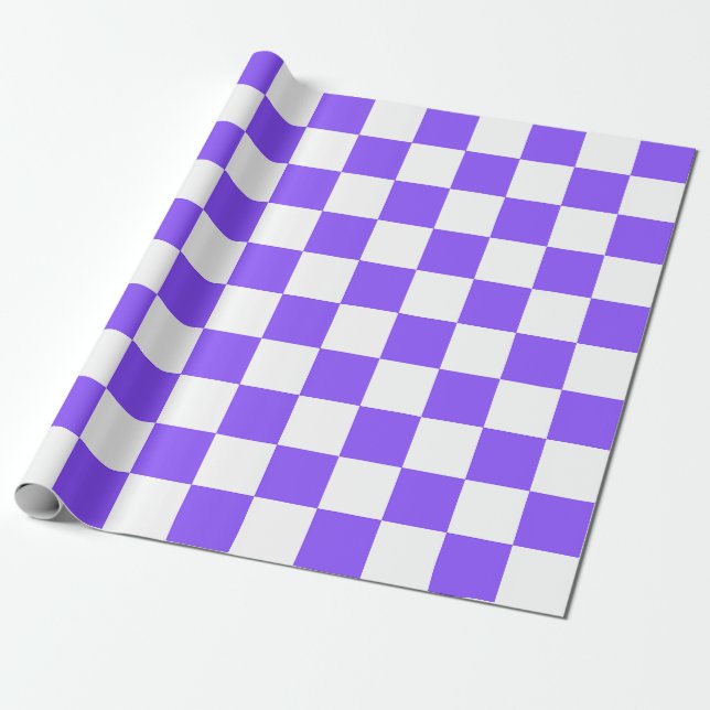Classic visual purple checkerboard  wrapping paper (Unrolled)