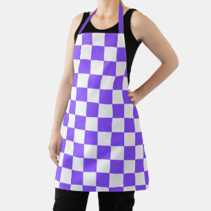 Classic visual purple chequerboard apron