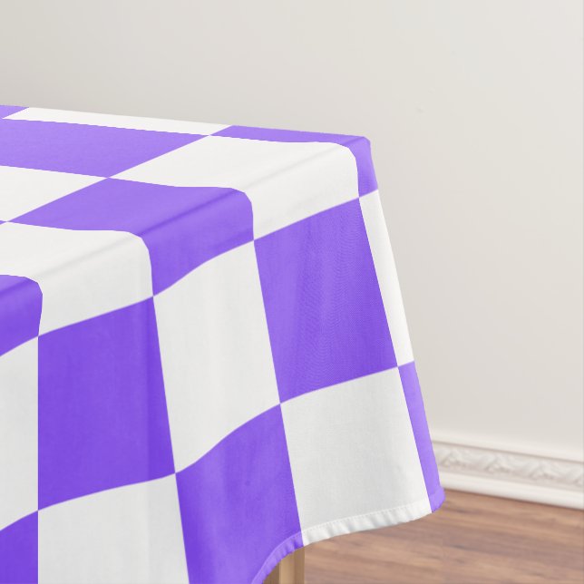 Classic visual purple chequerboard  tablecloth (In Situ)
