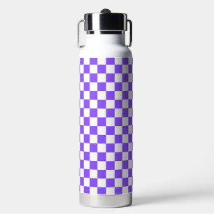 Classic visual purple chequerboard water bottle