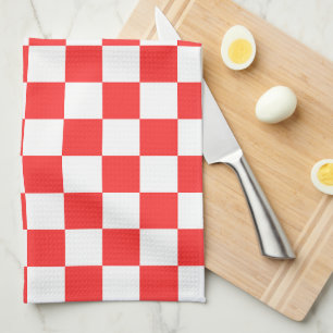 Classic visual red checkerboard  tea towel