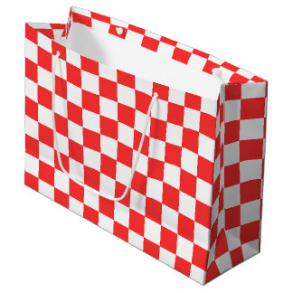 Classic visual red chequerboard large gift bag