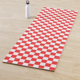 Classic visual red chequerboard yoga mat