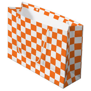 Classic visual salmon chequerboard large gift bag