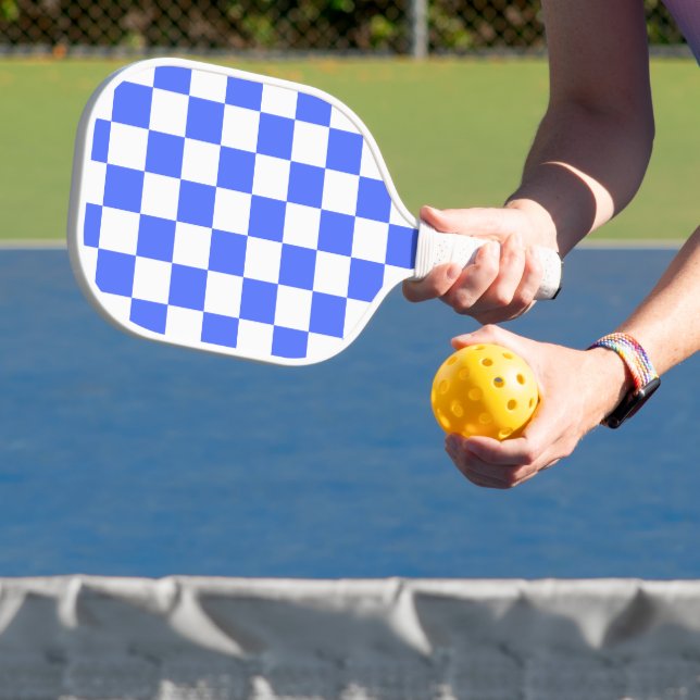 Classic visual sapphire checkerboard  pickleball paddle (Insitu)