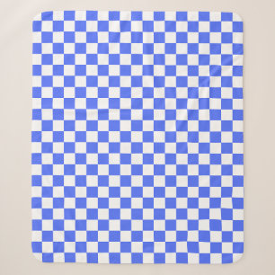 Classic visual sapphire chequerboard sherpa blanket