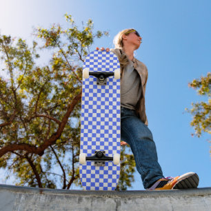 Classic visual sapphire chequerboard  skateboard