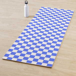 Classic visual sapphire chequerboard  yoga mat
