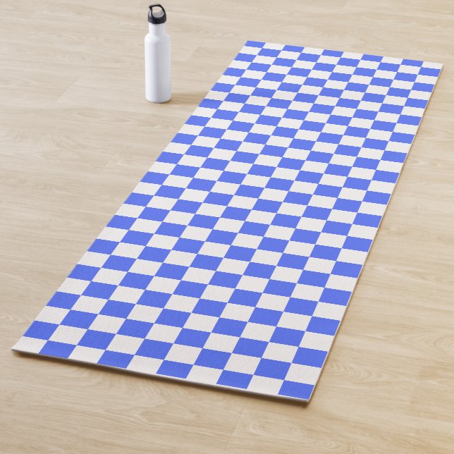 Classic visual sapphire chequerboard  yoga mat (In Situ)