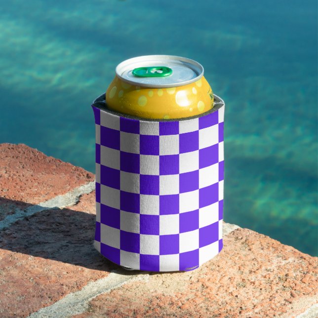 Classic visual violet checkerboard  can cooler (In Situ Pool)