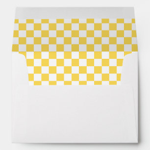 Classic visual yellow checkerboard envelope