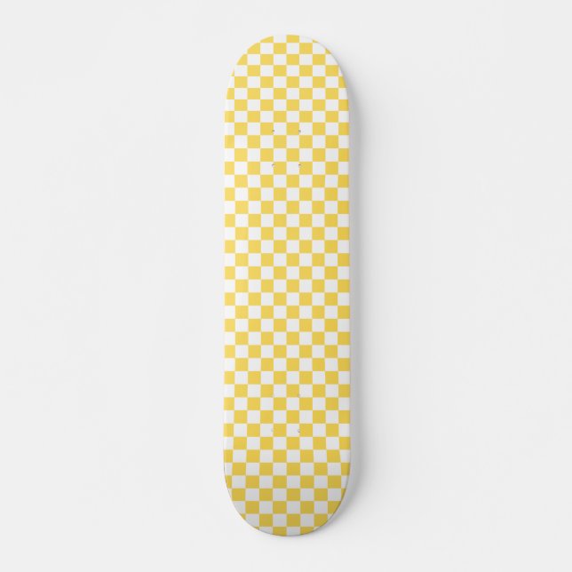 Classic visual yellow checkerboard  skateboard (Front)